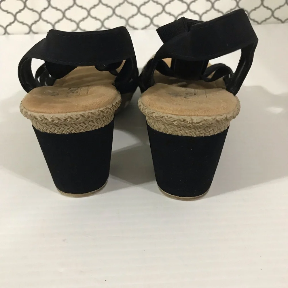 NWOT rieker Black Embellished Slingback Heeled Sandals - Women Size 36